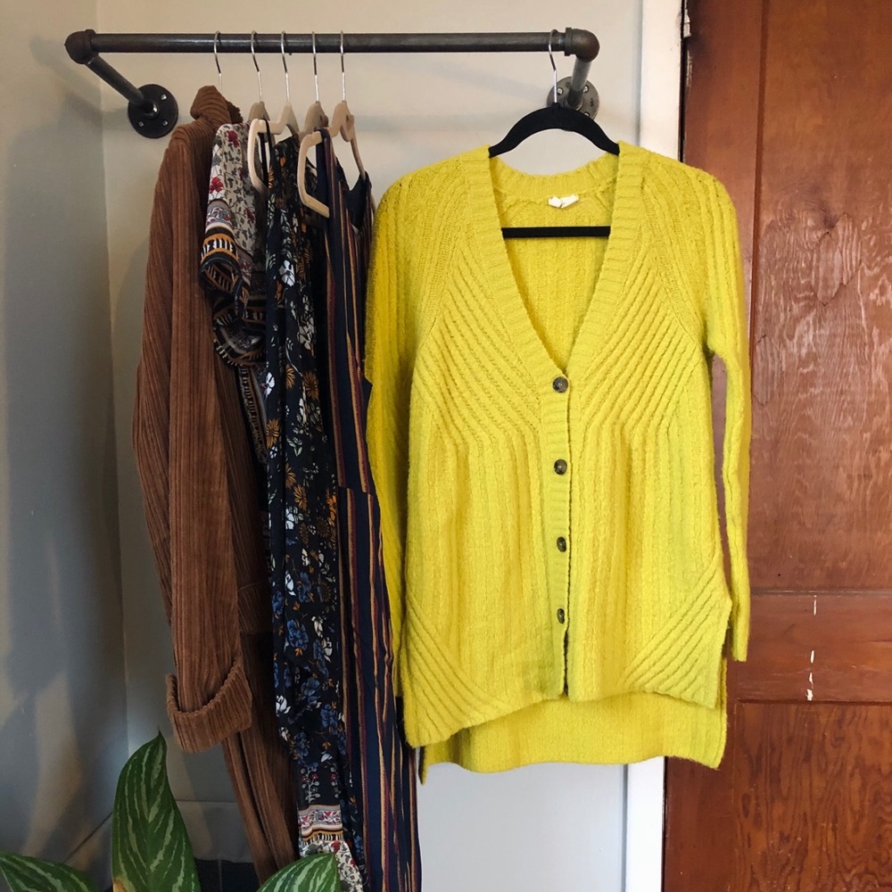 Chartreuse Cardigan - Anthropologie (Brand: Moth)